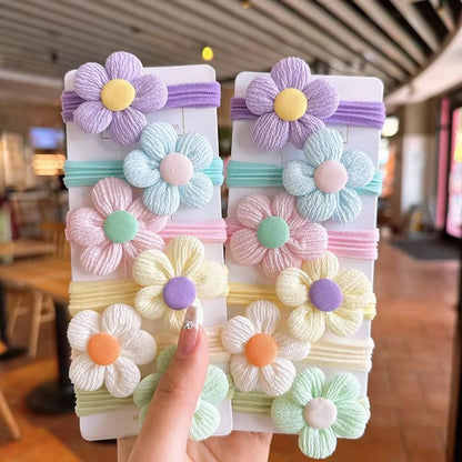 Princess Blossom flower hair ties Set 12PCS Elastic Bow Scrunchies for Girls and Women