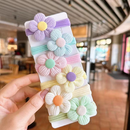 Princess Blossom flower hair ties Set 12PCS Elastic Bow Scrunchies for Girls and Women