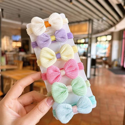 Princess Blossom flower hair ties Set 12PCS Elastic Bow Scrunchies for Girls and Women