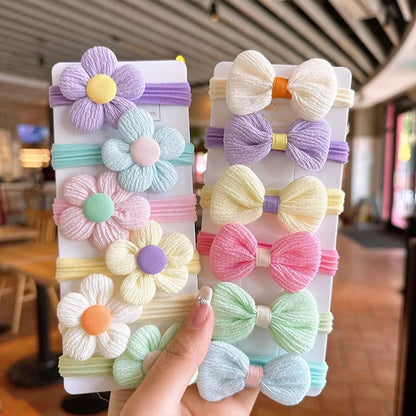 Princess Blossom flower hair ties Set 12PCS Elastic Bow Scrunchies for Girls and Women