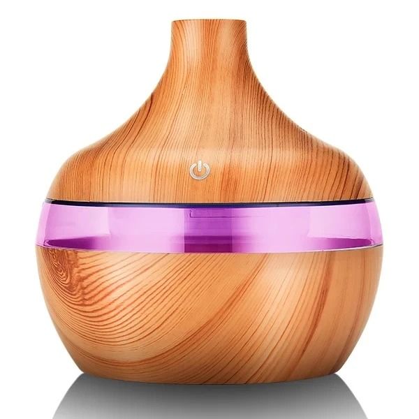 Wood Grain Ultrasonic Aroma Humidifier 300ml Cool Mist Maker