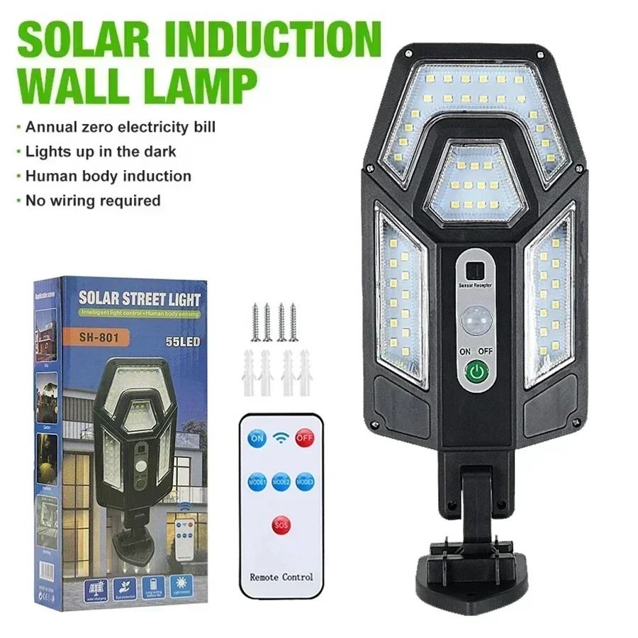 Solar Powered Outdoor Wall Light with Motion Sensor for Garden and Patio