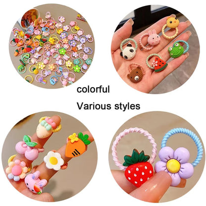 Sweet Cartoon Dream cartoon hair ties Set – 10/20/50pcs Cute Hair Ropes for Girls