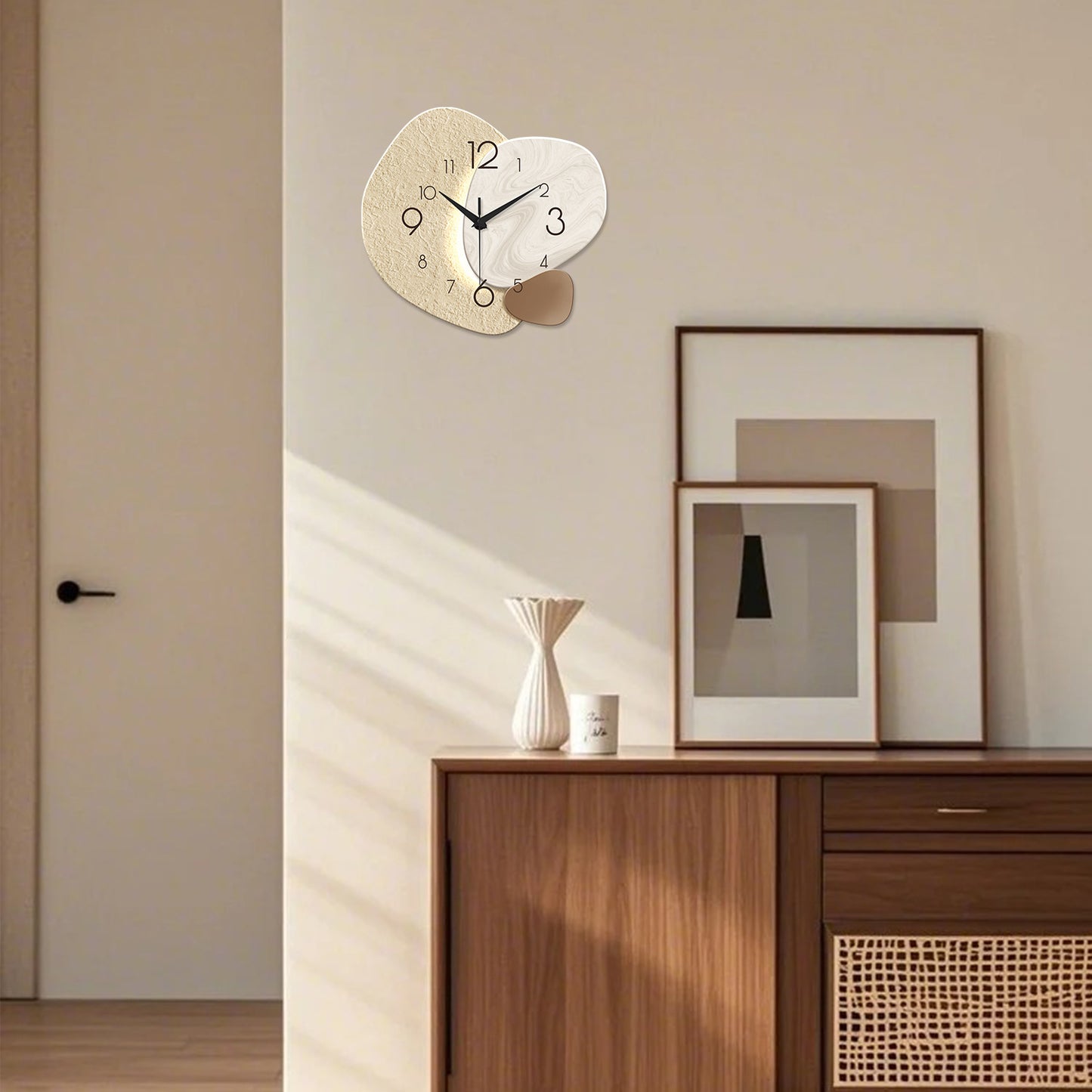 Modern Simple Wall Clock, Silent Quartz Clock for Bedroom, Living Room Sofa Background Decoration Wall Clock