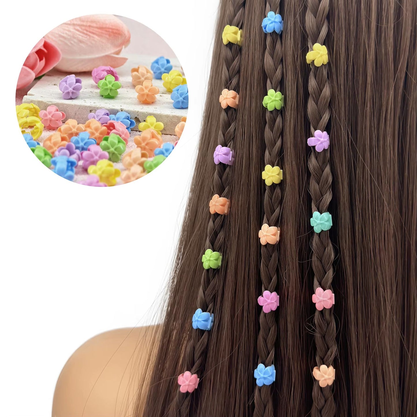 CandyGlow hair beads for braids – 60pcs Candy Color Braid & Loc Hair Jewelry Clips