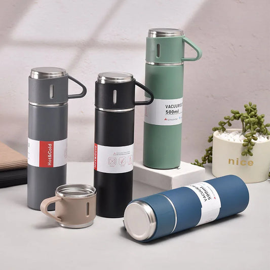 Portable Coffee Mug, Stainless Steel Thermos Bottle, Vacuum Insulated Travel Bottle, Office Business Gift Set