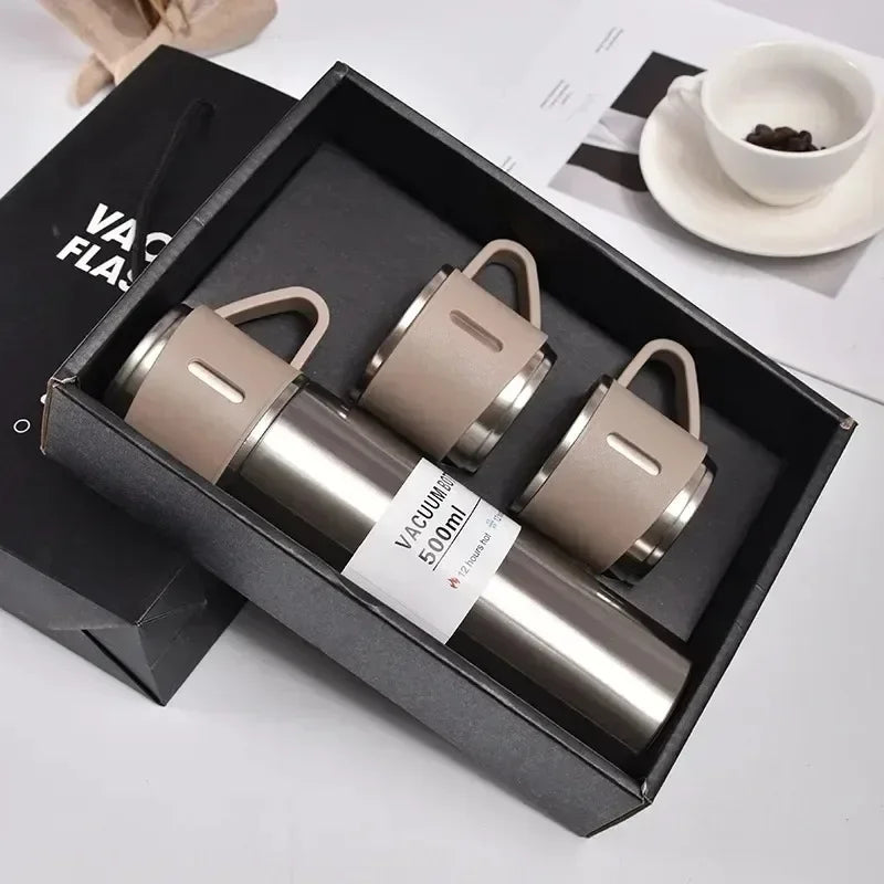 Portable Coffee Mug, Stainless Steel Thermos Bottle, Vacuum Insulated Travel Bottle, Office Business Gift Set