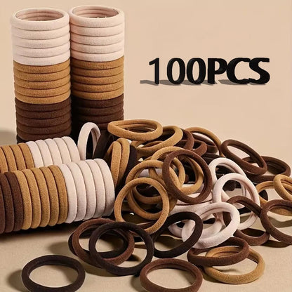 Everyday Essentials basic hair bands Set – 30–200 pcs Simple Nylon Hair Ropes for Women & Girls