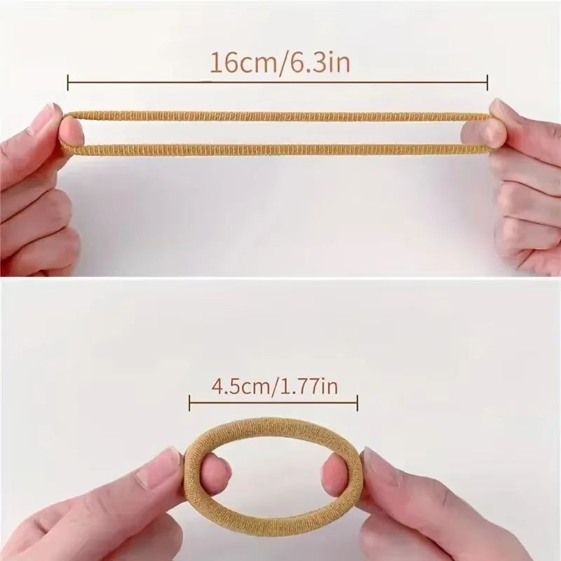 Everyday Essentials basic hair bands Set – 30–200 pcs Simple Nylon Hair Ropes for Women & Girls