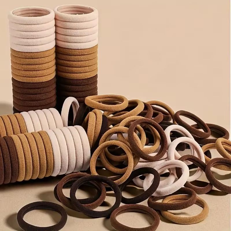 Everyday Essentials basic hair bands Set – 30–200 pcs Simple Nylon Hair Ropes for Women & Girls