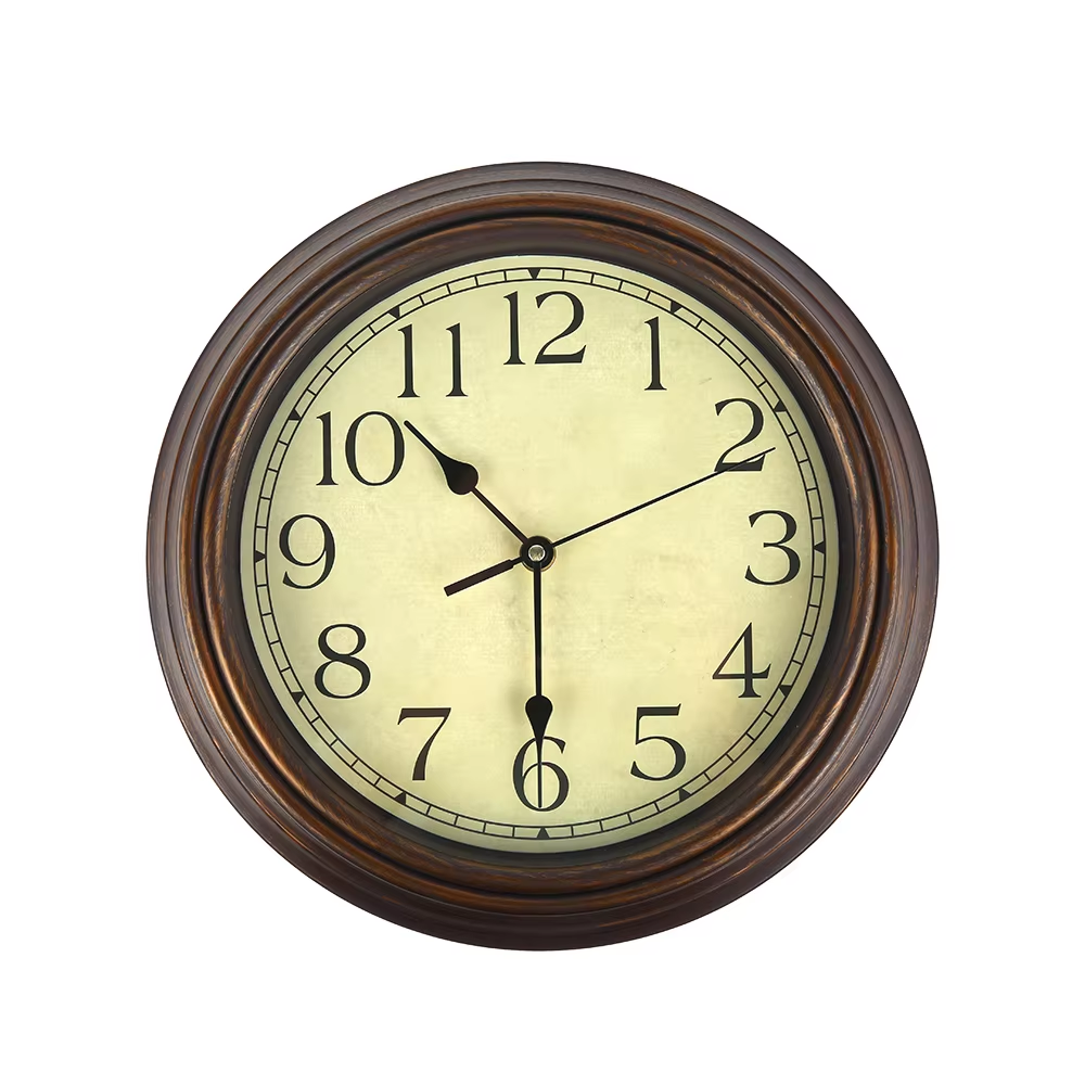 Wall Clock Large, Classic Silent, Retro Design, American Clock Mechanism, Living Room Kitchen Decor, Non Ticking