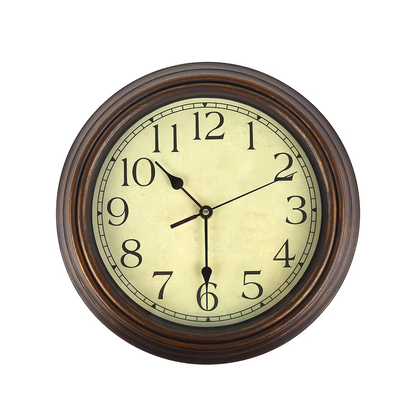 Wall Clock Large, Classic Silent, Retro Design, American Clock Mechanism, Living Room Kitchen Decor, Non Ticking