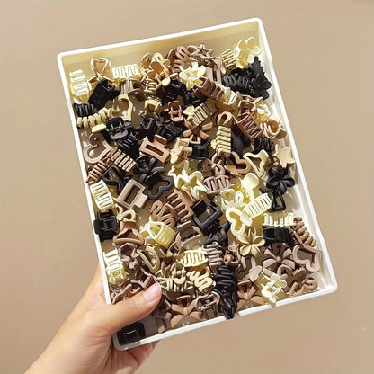 Beige Mixed Pack Small Hair Clips Cute Girl Accessories