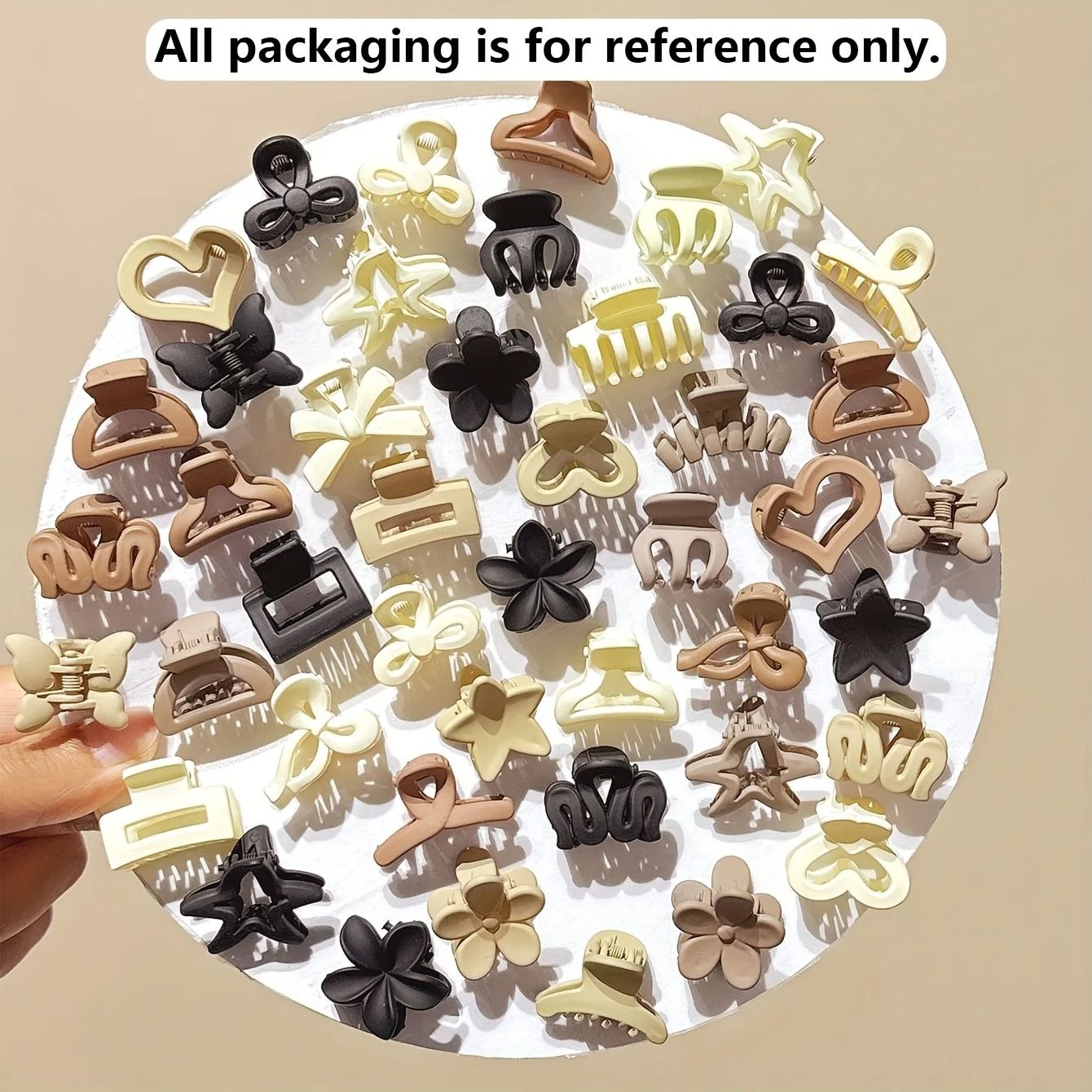 Beige Mixed Pack Small Hair Clips Cute Girl Accessories