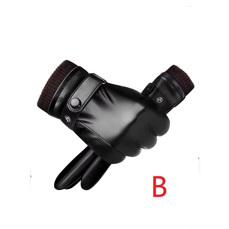 UrbanDrive Black leather gloves for Men Thin Winter Touchscreen Driving Style