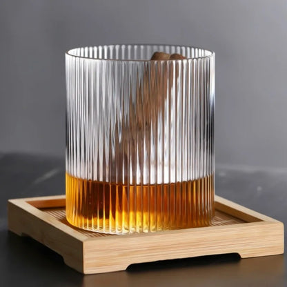 Coffee Mug, Transparent Glass Cup, Striped Drink Ware, Creative Bubble Tea Cup, Whiskey Shot Glass Set