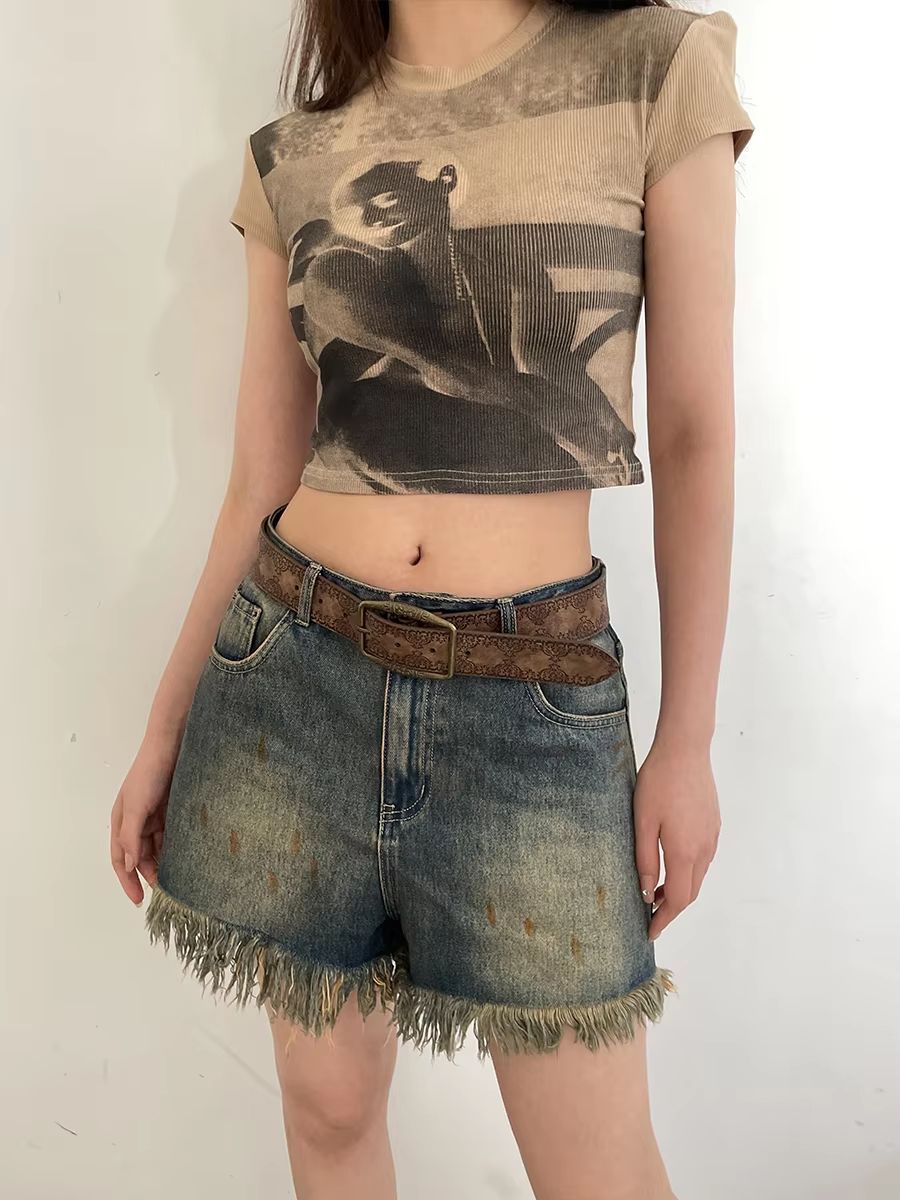 Aurora Muse Y2K belt – Retro Brown Boho Waist Belt for Jeans & Dresses