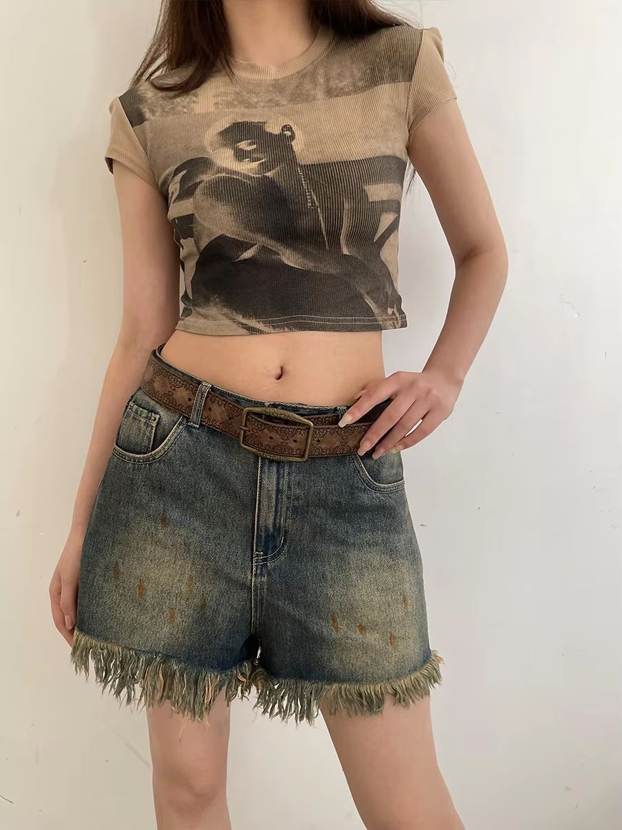 Aurora Muse Y2K belt – Retro Brown Boho Waist Belt for Jeans & Dresses