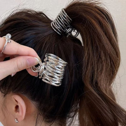 Sculpted Shine irregular metal hair claw – Non-Slip High Ponytail Clip for Women & Girls