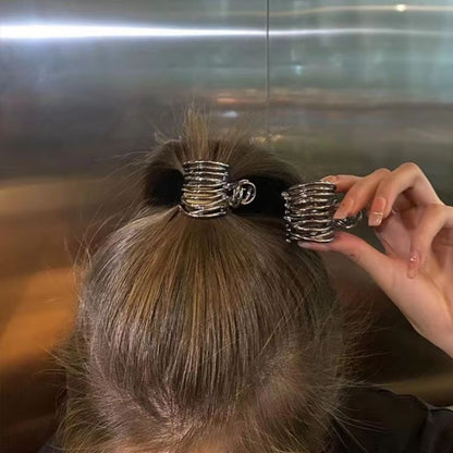 Sculpted Shine irregular metal hair claw – Non-Slip High Ponytail Clip for Women & Girls
