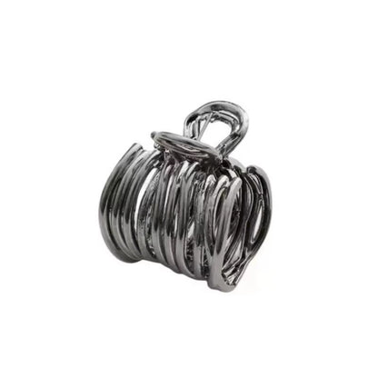 Sculpted Shine irregular metal hair claw – Non-Slip High Ponytail Clip for Women & Girls