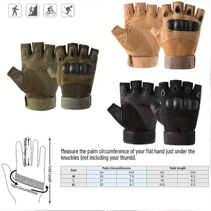RaptorGuard Men's tactical fingerless gloves for Outdoor Sports, Shooting, Airsoft & Cycling
