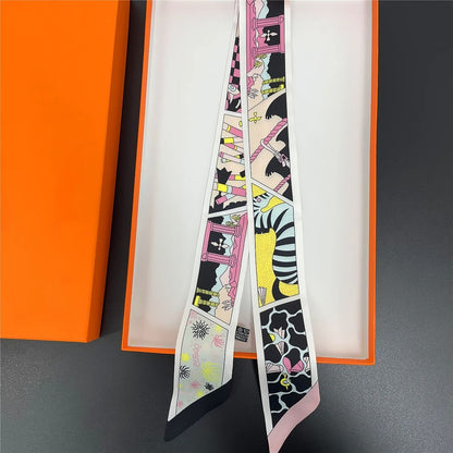 Long Scarf Ribbon Headband for Women – Versatile Neckerchief and Bag Handle Accessory