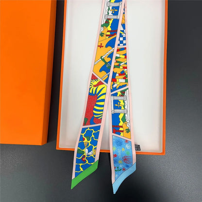 Long Scarf Ribbon Headband for Women – Versatile Neckerchief and Bag Handle Accessory