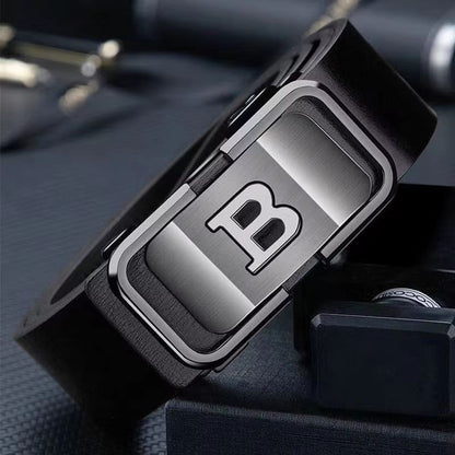 PrimeLetter Men's automatic buckle belt – Toothless Business Fashion Belt with Letter Buckle