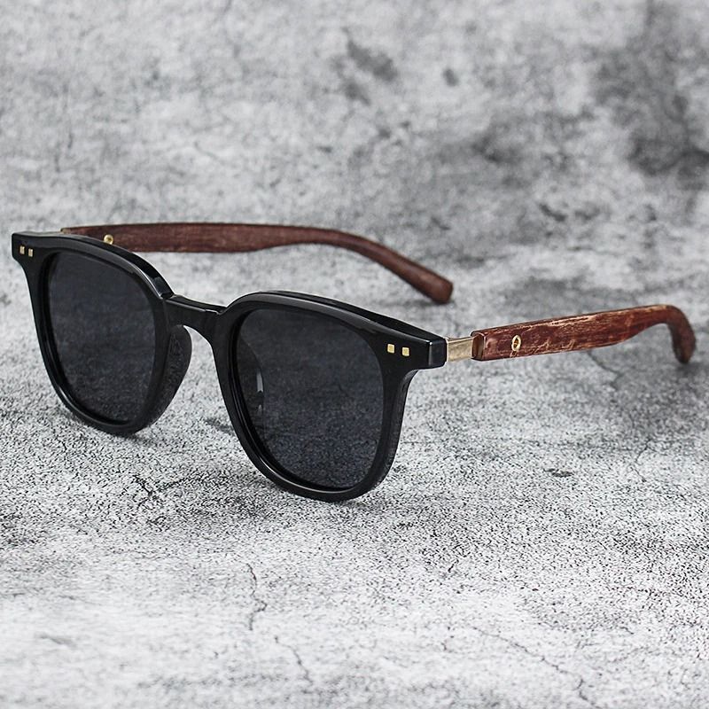 Vintage Wooden Frame Sunglasses – Classic UV Protection Eyewear for Men and Women