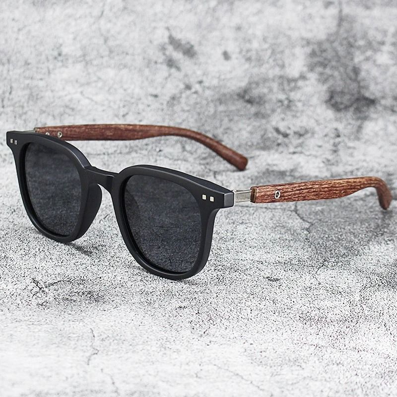 Vintage Wooden Frame Sunglasses – Classic UV Protection Eyewear for Men and Women