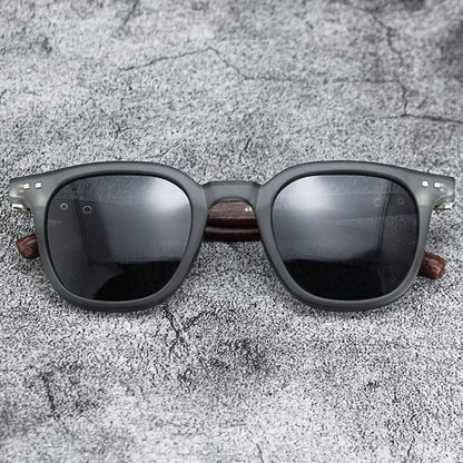 Vintage Wooden Frame Sunglasses – Classic UV Protection Eyewear for Men and Women
