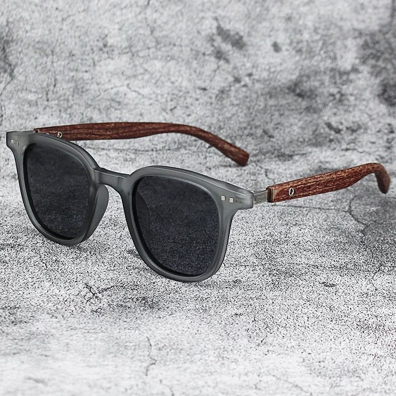 Vintage Wooden Frame Sunglasses – Classic UV Protection Eyewear for Men and Women
