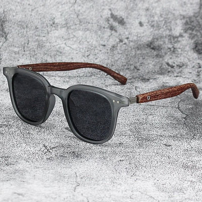 Vintage Wooden Frame Sunglasses – Classic UV Protection Eyewear for Men and Women