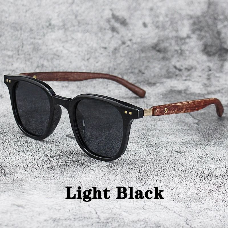 Vintage Wooden Frame Sunglasses – Classic UV Protection Eyewear for Men and Women