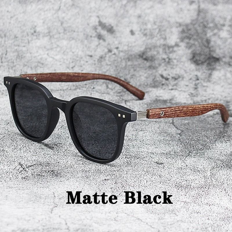 Vintage Wooden Frame Sunglasses – Classic UV Protection Eyewear for Men and Women