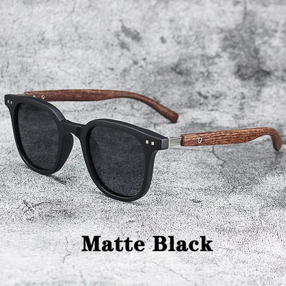 Vintage Wooden Frame Sunglasses – Classic UV Protection Eyewear for Men and Women