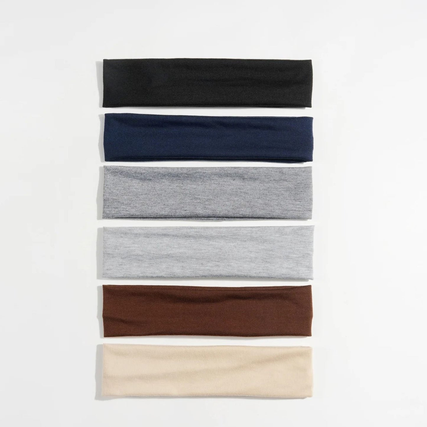 6pcs Basic Solid Color Sports Yoga Headband – Sweat Absorbing Elastic Hair Bands for Men and Women
