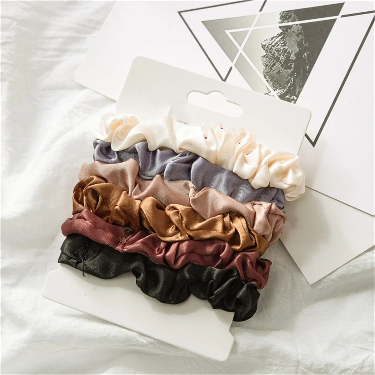 6pcs Satin Hair Scrunchies for Women – Soft, Gentle Elastic Hair Ties for Girls