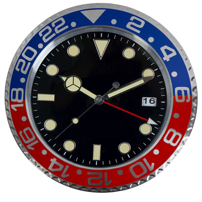 European Style Minimalist Quartz Clock, Metal Modern Luminous Wall Clock, Living Room Decoration Creative