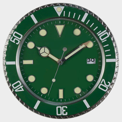 European Style Minimalist Quartz Clock, Metal Modern Luminous Wall Clock, Living Room Decoration Creative