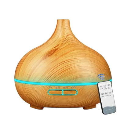 500ml Wood Grain Ultrasonic Aroma Diffuser with Remote Control and 7 LED Lights