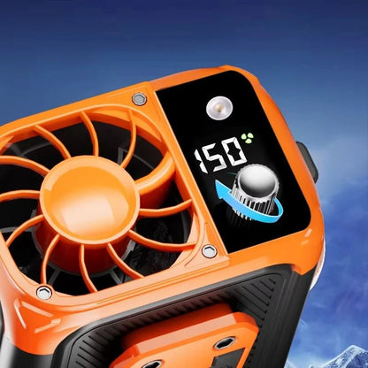 Mini High-Speed Waist Fan – Bladeless USB Hanging Fan with Power Bank and LED Display