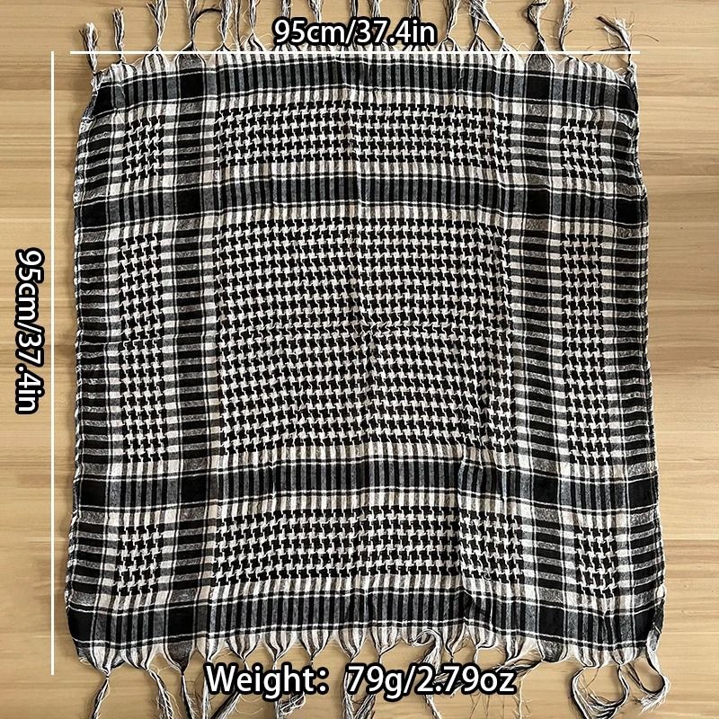 Lightweight Tactical Plaid Scarf – Unisex Military-Style Scarf for Outdoor Warmth and Protection