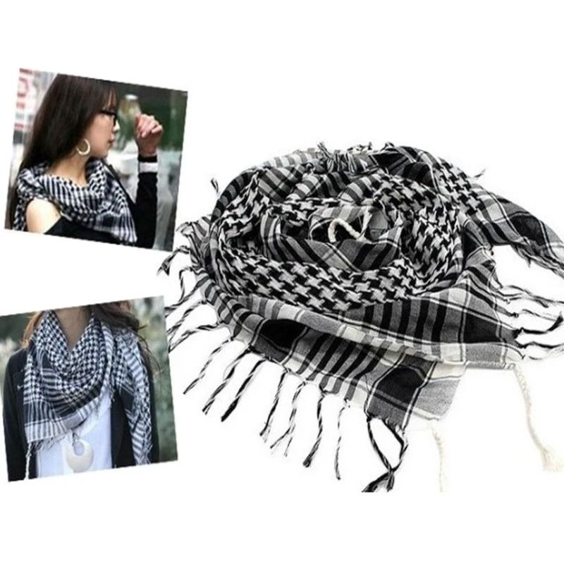 Lightweight Tactical Plaid Scarf – Unisex Military-Style Scarf for Outdoor Warmth and Protection