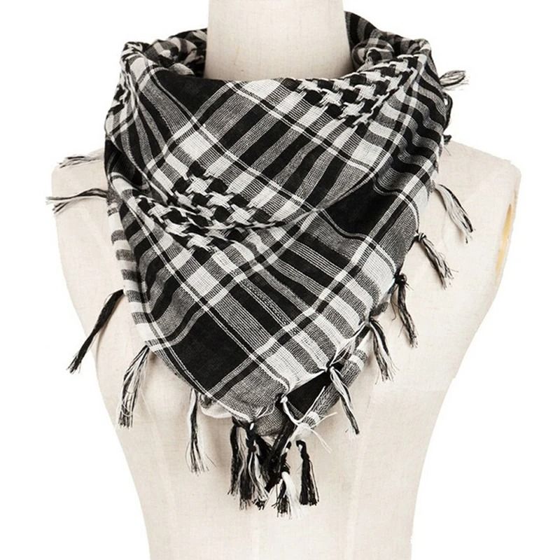 Lightweight Tactical Plaid Scarf – Unisex Military-Style Scarf for Outdoor Warmth and Protection