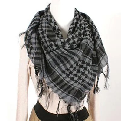 Lightweight Tactical Plaid Scarf – Unisex Military-Style Scarf for Outdoor Warmth and Protection