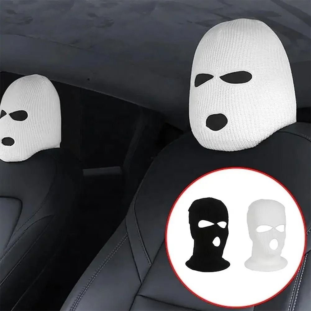 Funny Ski Mask Car Seat Headrest Cover Full Face Design