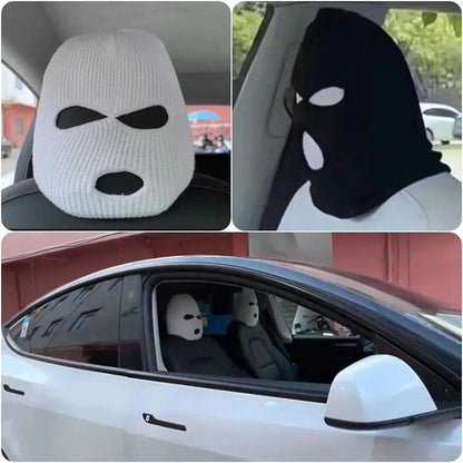 Funny Ski Mask Car Seat Headrest Cover Full Face Design