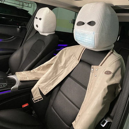 Funny Ski Mask Car Seat Headrest Cover Full Face Design
